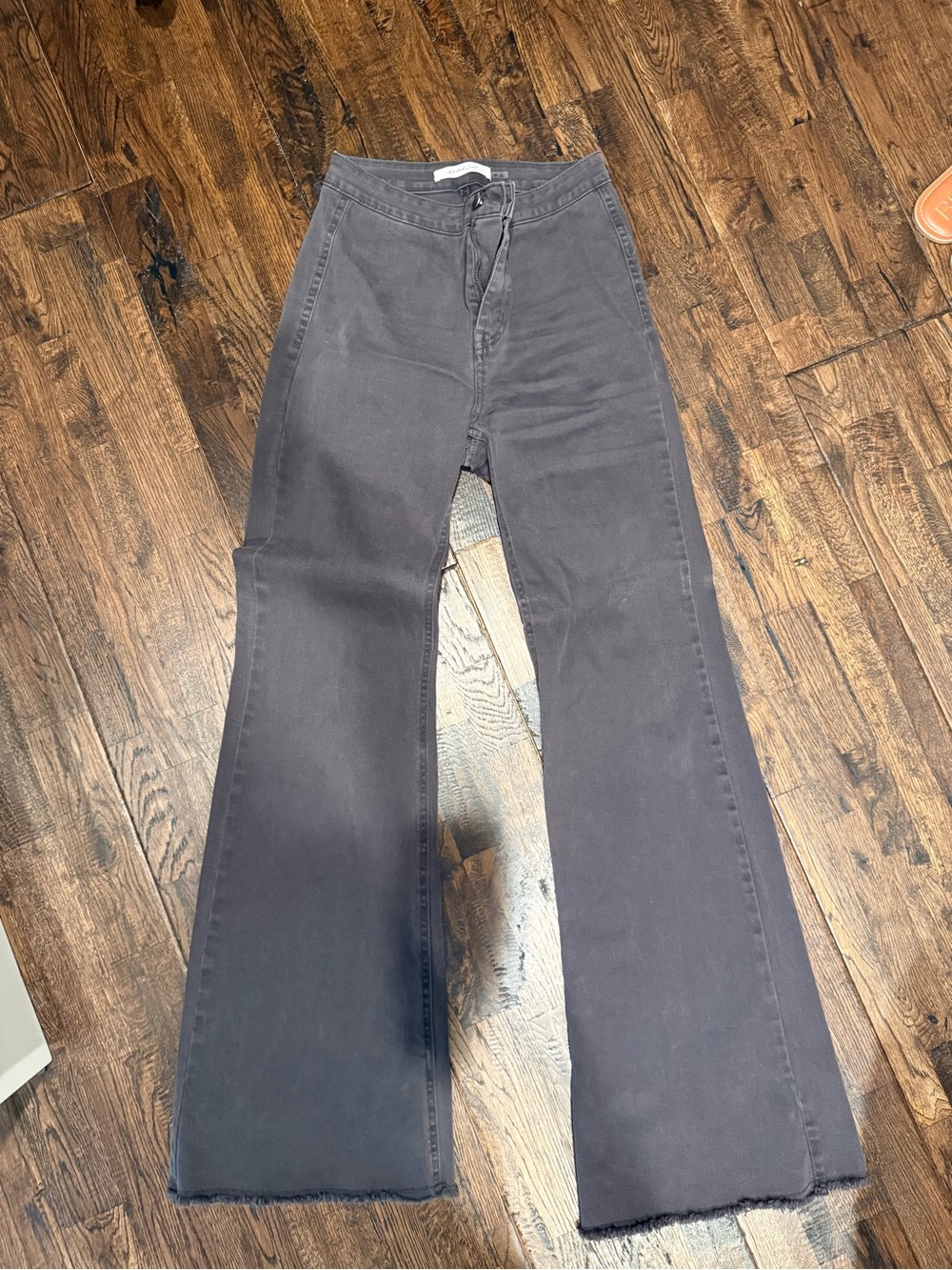 Mustard Seed High-Rise Wide Leg Jeans — Charcoal Gray
